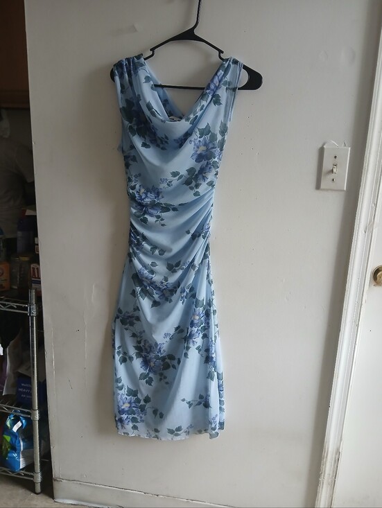 Reformation Dresses & Skirts - Reformation Light Blue Floral Cowl Midi Dress
